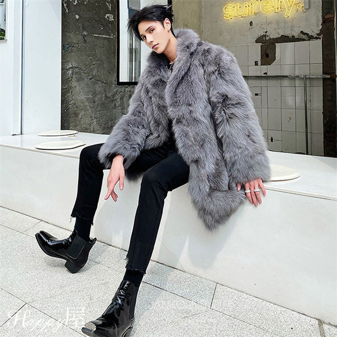 楽天市場】ファーコート メンズ 厚手 毛皮コート フォックス ロング