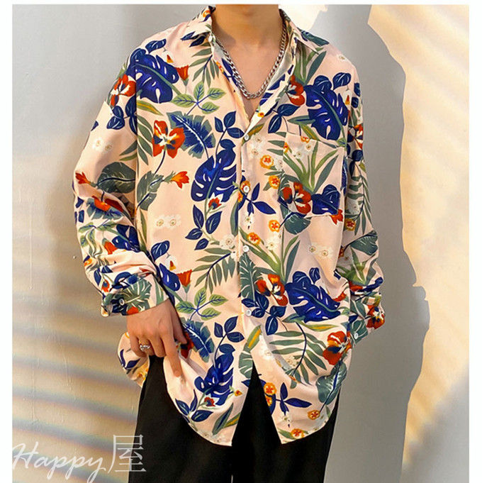花柄シャツ メンズ 長袖 カジュアルシャツ アロハシャツ 長袖シャツ