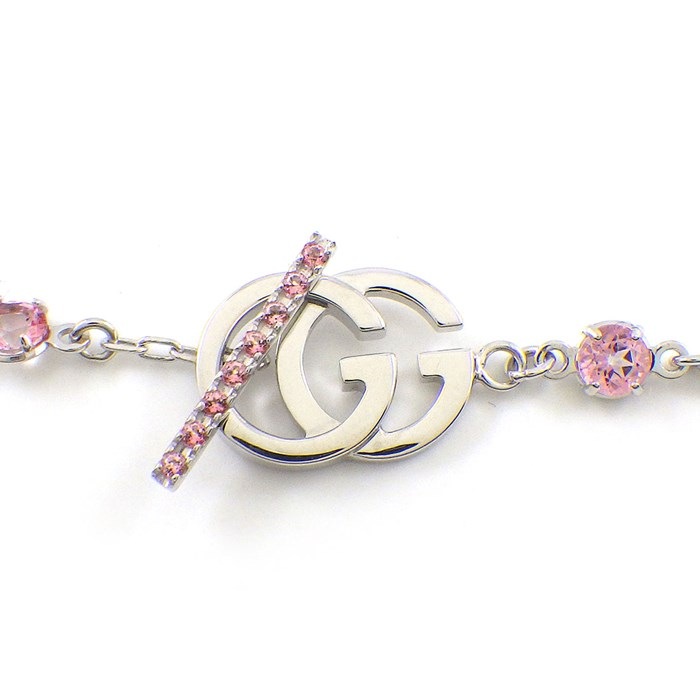 楽天市場】グッチ GUCCI ブレスレット ダブルG ロゴ ピンク ストーン