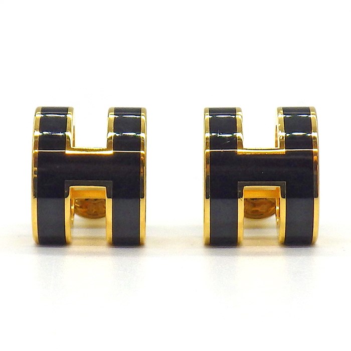 楽天市場】エルメス HERMES ピアス ポップH ポップアッシュ ノワール