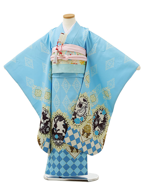 楽天市場】七五三 着物 7歳 フルセット レンタル 女の子 Y046 水色