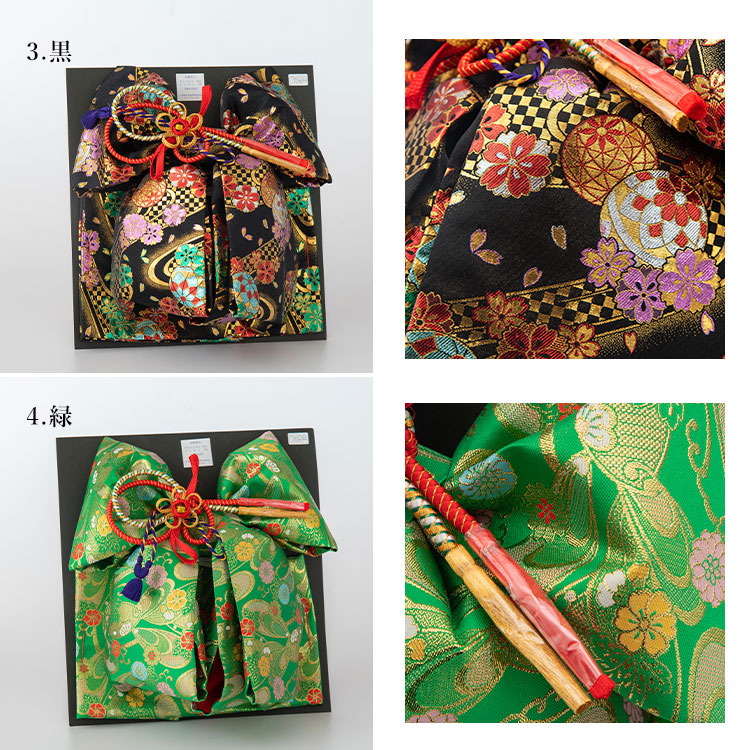 楽天市場】【単品】七五三 7歳 女の子用 結び帯 箱入り 金襴 全6色 黒