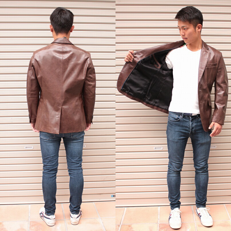 楽天市場】本革 テーラードジャケット メンズ レザージャケット 革