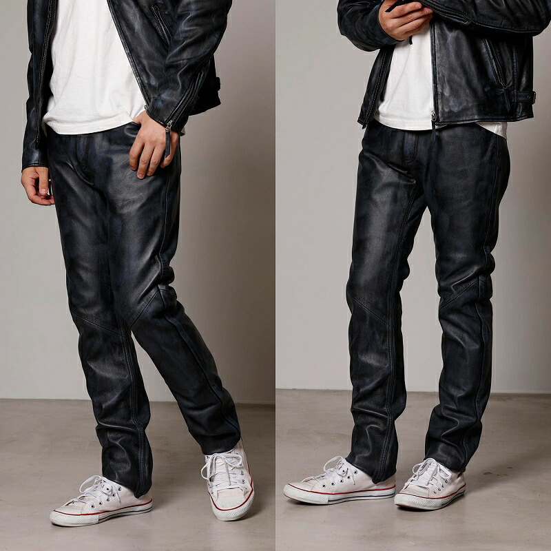 楽天市場】ラム革 柔らかい レザーパンツ メンズ 大きいサイズ 本革