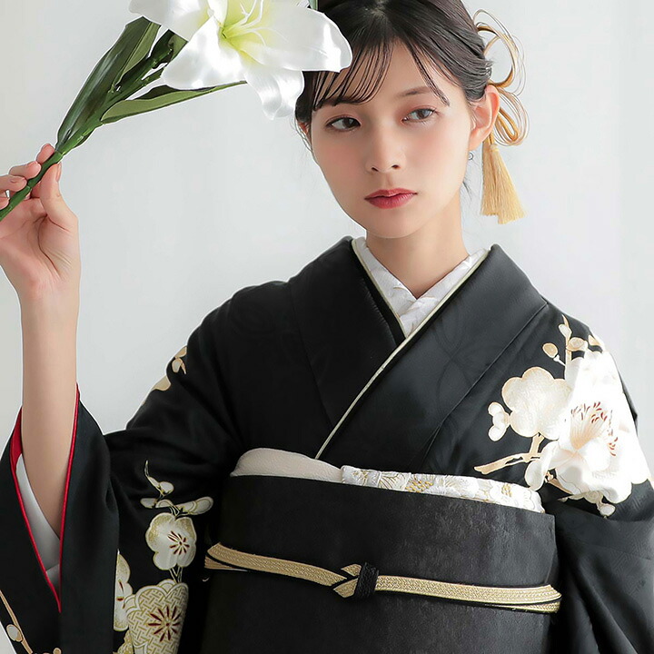 楽天市場】(卒業式応援Point10倍 3/5迄) 未仕立て 振袖 22点セット「黒