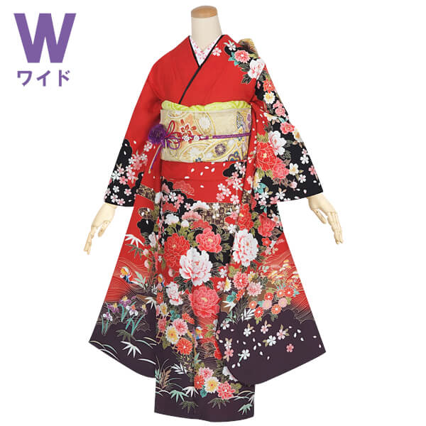 楽天市場】【成人式 振袖 レンタル】RS1468赤 牡丹に鴛鴦フルセット