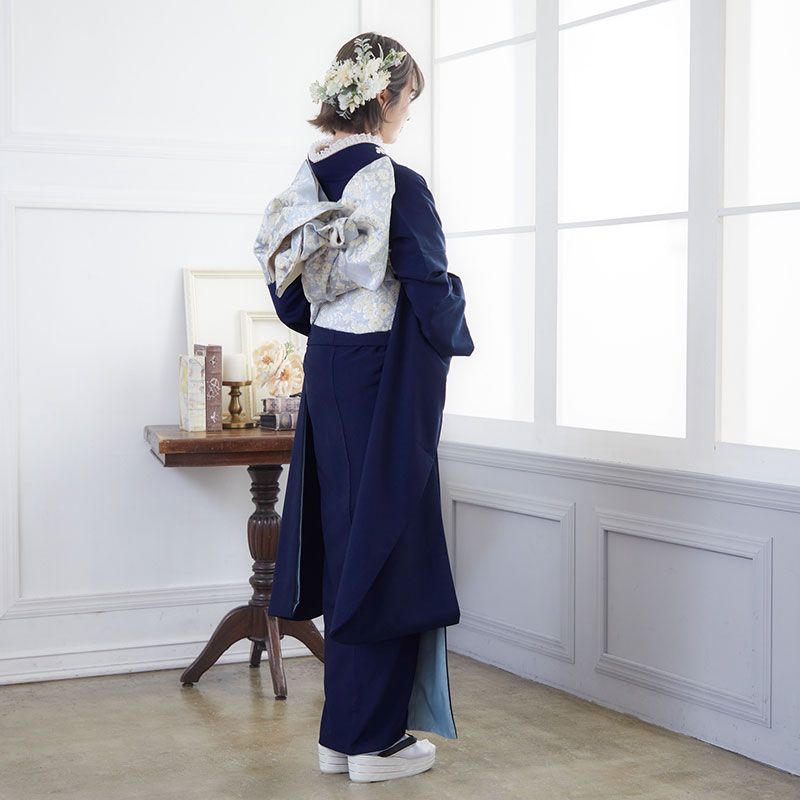 楽天市場】【振袖 レンタル】 結婚式 結納R1952紺 草花 Kami Shibai