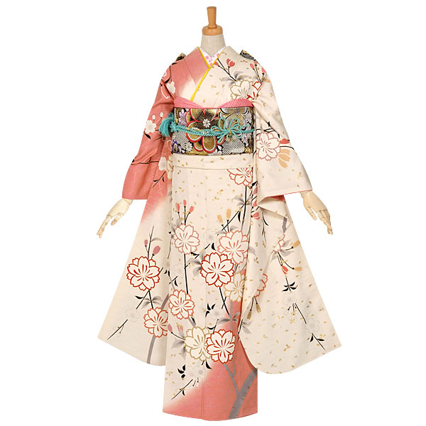 楽天市場】【振袖 レンタル】 結婚式 結納R751 正絹 白 古都の桜 振袖