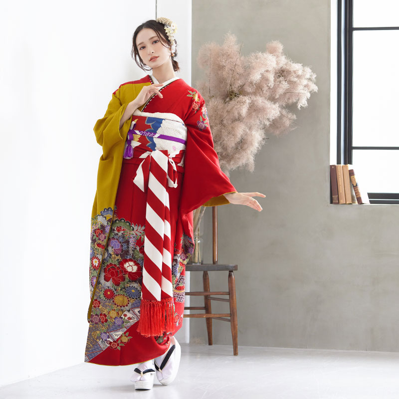 楽天市場】成人式早割クーポン10％オフ【振袖 レンタル】RS763 正絹 金