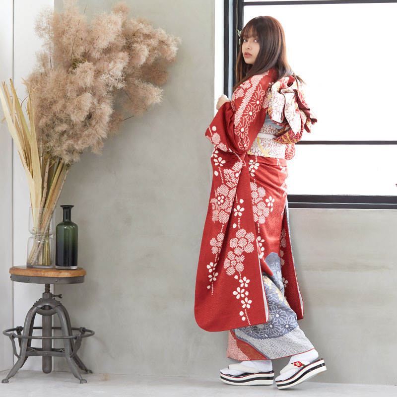 楽天市場】成人式早割クーポン10％オフ【振袖 レンタル】RS779 正絹 赤