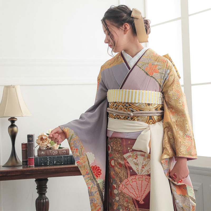 楽天市場】成人式早割クーポン10％オフ【振袖 レンタル】RS729 正絹 紫