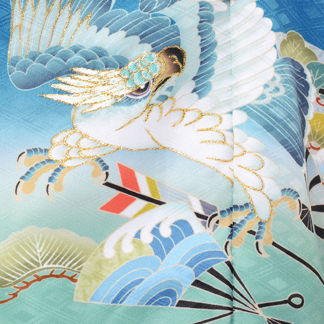 楽天市場】【レンタル】[七五三 着物 3歳]男の子「K044 青 鷹に扇と的