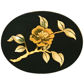 楽天市場】ブローチ 椿 花 B-03 丸 楕円 肥後象嵌 伝統工芸品 日本製