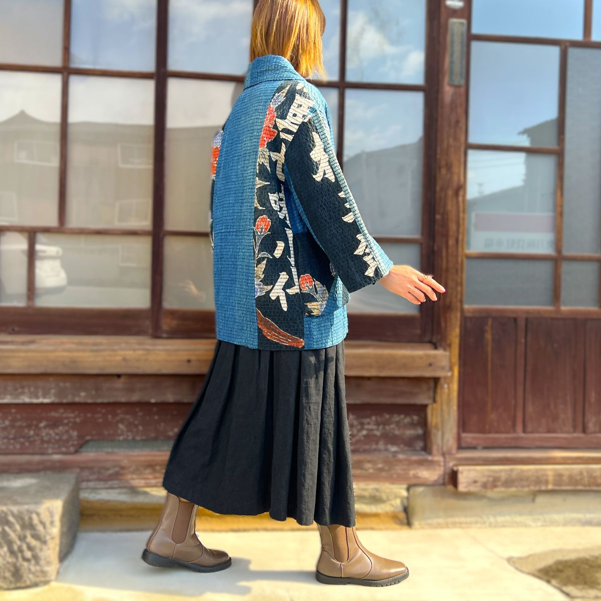 楽天市場】【古布リメイク刺し子筒描きコート】作家一点もの創作服