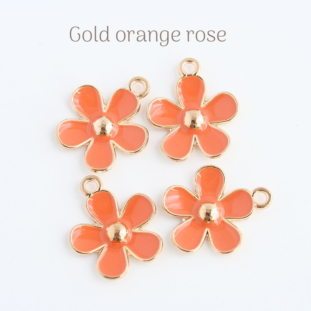楽天市場】フラワーチャーム No.3 ゴールド 4個 アクセサリーパーツ