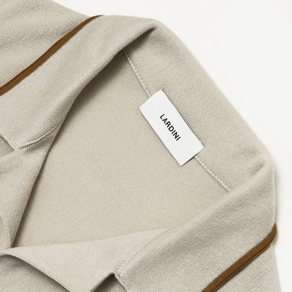 LARDINI コットンニット ブークレ シャツカーディガン XS アイボリー
