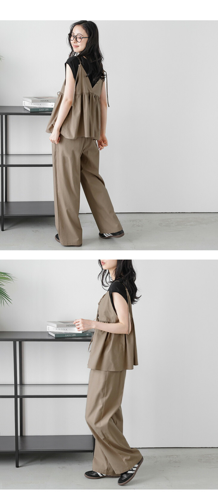 楽天市場】【半額クーポン対象】前後2WAY ビスチェ ワイドパンツ