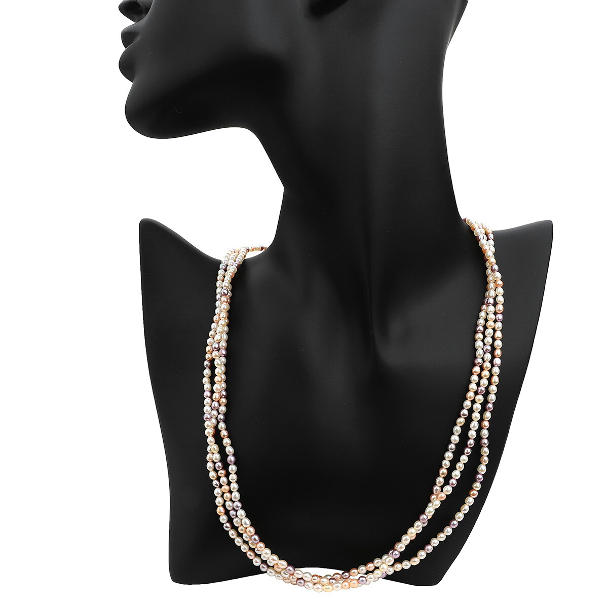 楽天市場】タサキ 3連 マルチカラー ネックレス 淡水真珠 2.9〜3.5mm