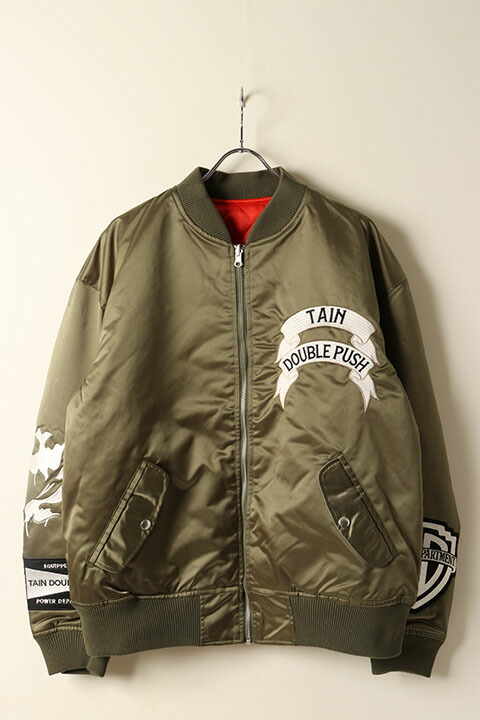 TAIN DOWBLEPUSH THEENDMA-1ジャケット完売商品 THE END MA-1 BLACK