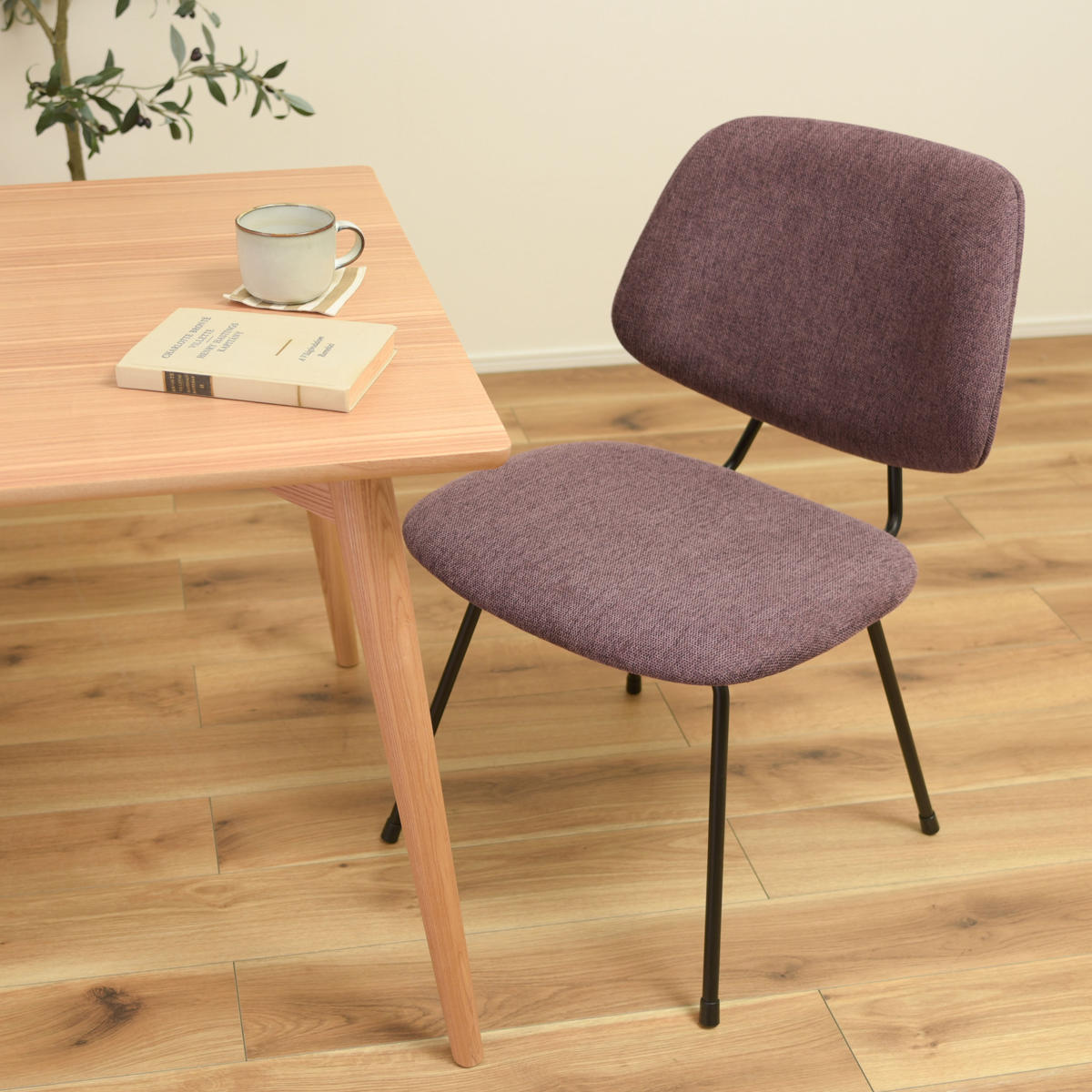 楽天市場】チェア 座面高45cm スチール脚 ファブリック （ レザー調