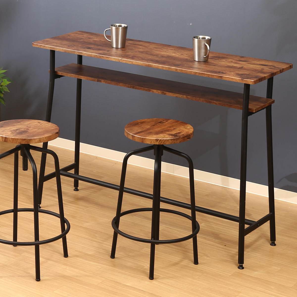 楽天市場】カウンターテーブル 幅120cm キッチンテーブル スチール脚