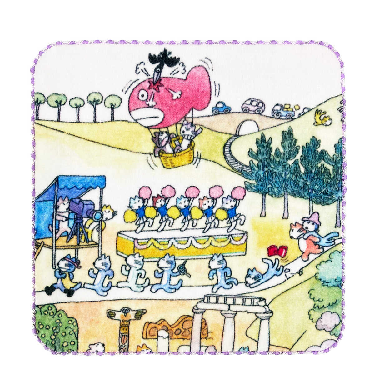 楽天市場】ミニタオル 25×25cm 11ぴきのねこ マラソン大会 （ タオル