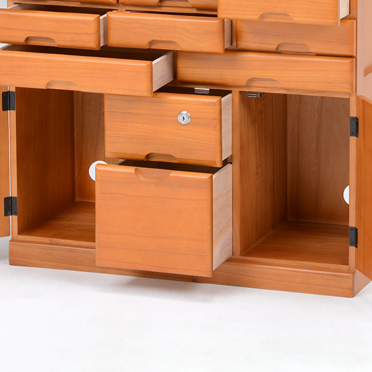 楽天市場】FAX台 電話台 幅70cm 多段引出し 鍵付き 天然木 完成品