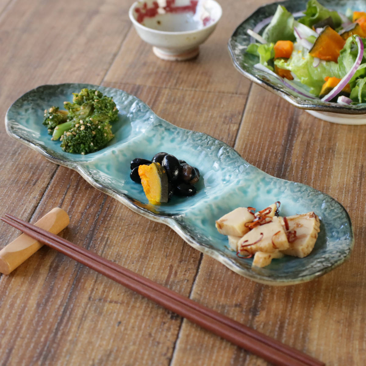 楽天市場】仕切り皿 28cm プレート 3つ仕切り KANADE 陶器 （ 電子