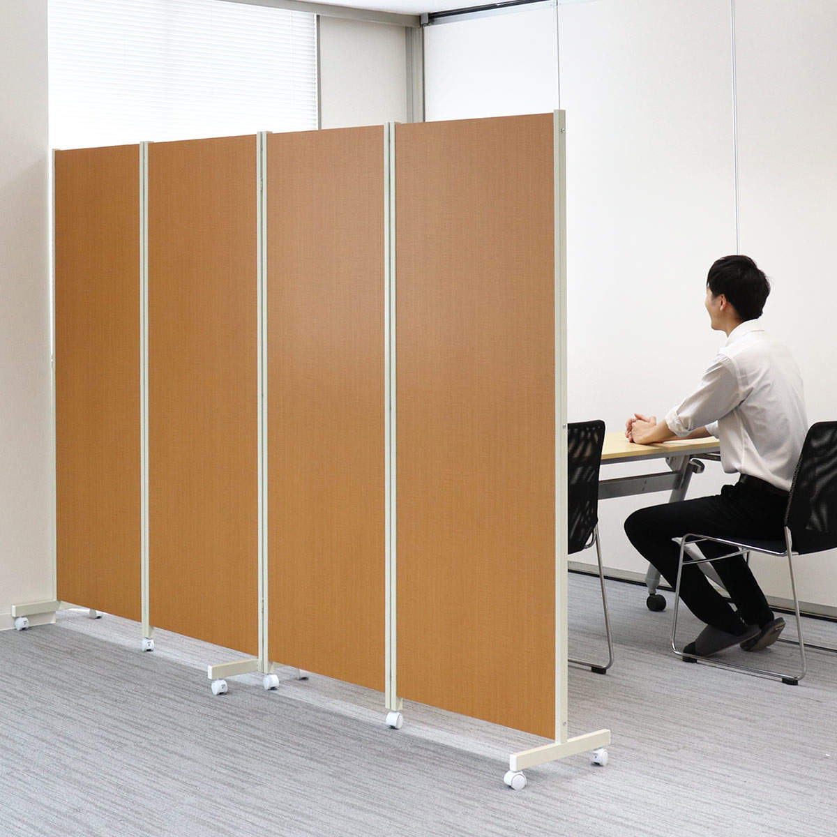楽天市場】パーテーション キャスター付きパーテーション 4連 高さ