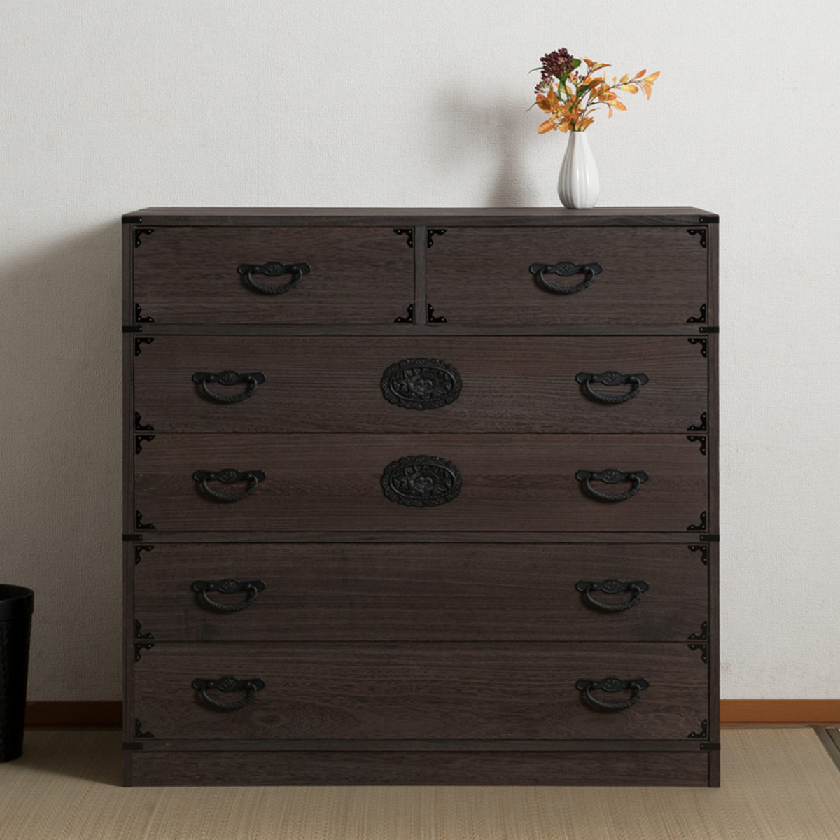 楽天市場】焼桐タンス 5段 民芸調 桐箪笥 日本製 幅100cm （ 桐タンス