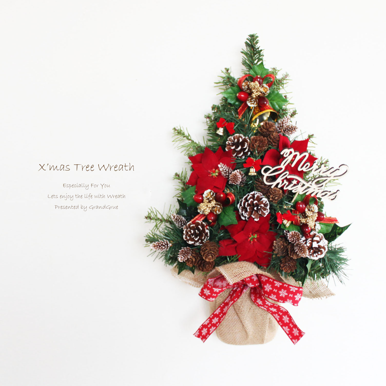 楽天市場】壁に掛けるクリスマスツリー（リースタイプ）Lサイズ 送料