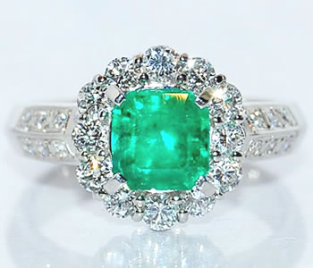 楽天市場】エメラルド-1.25ct&ダイヤモンド Pt 取り巻き クラシック