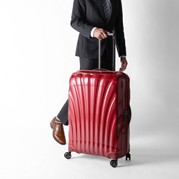 サムソナイト スーツケース シェル ファイヤーライト 4輪 赤 94L