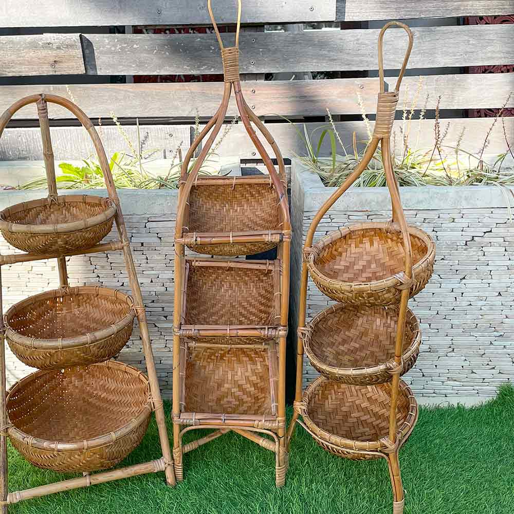 楽天市場】【ポイントUP アジアン バリ】 ラタン 3段 シェルフ かご