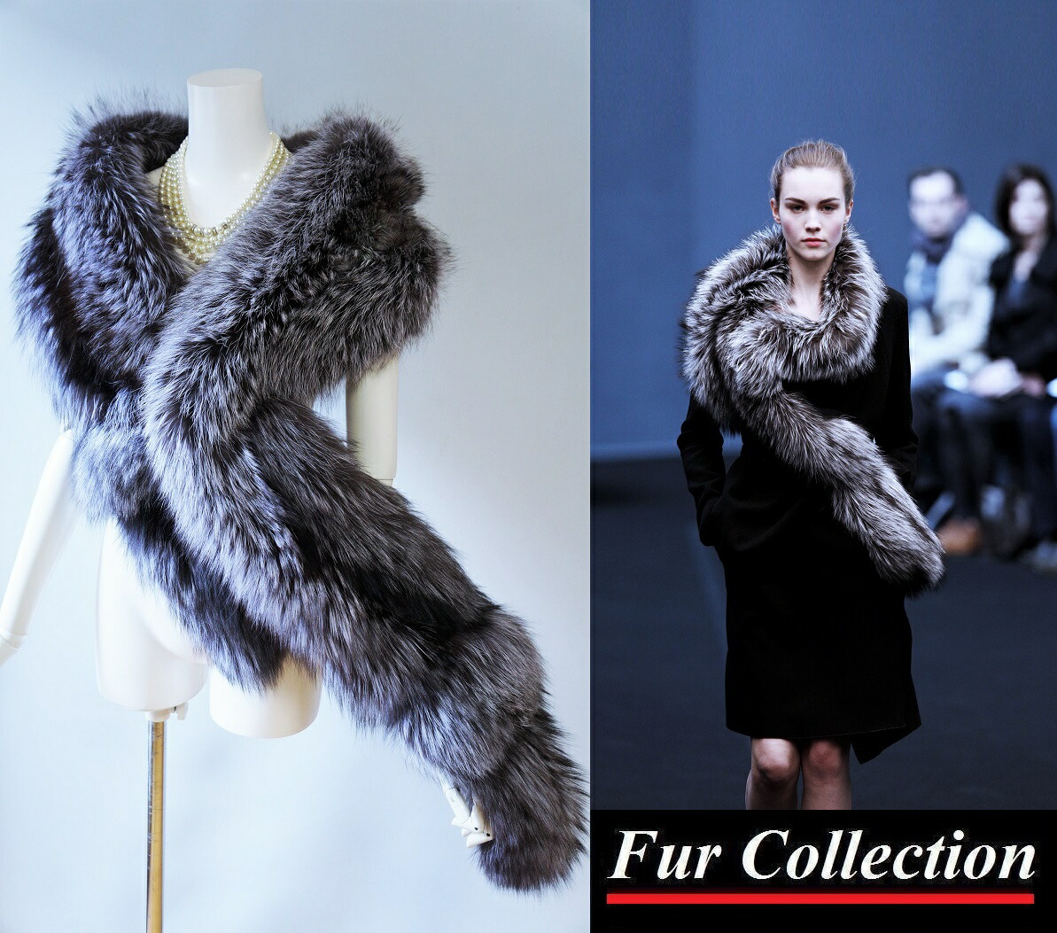 楽天市場】シルバーフォックス毛皮ファーマフラー/ストール/ショール