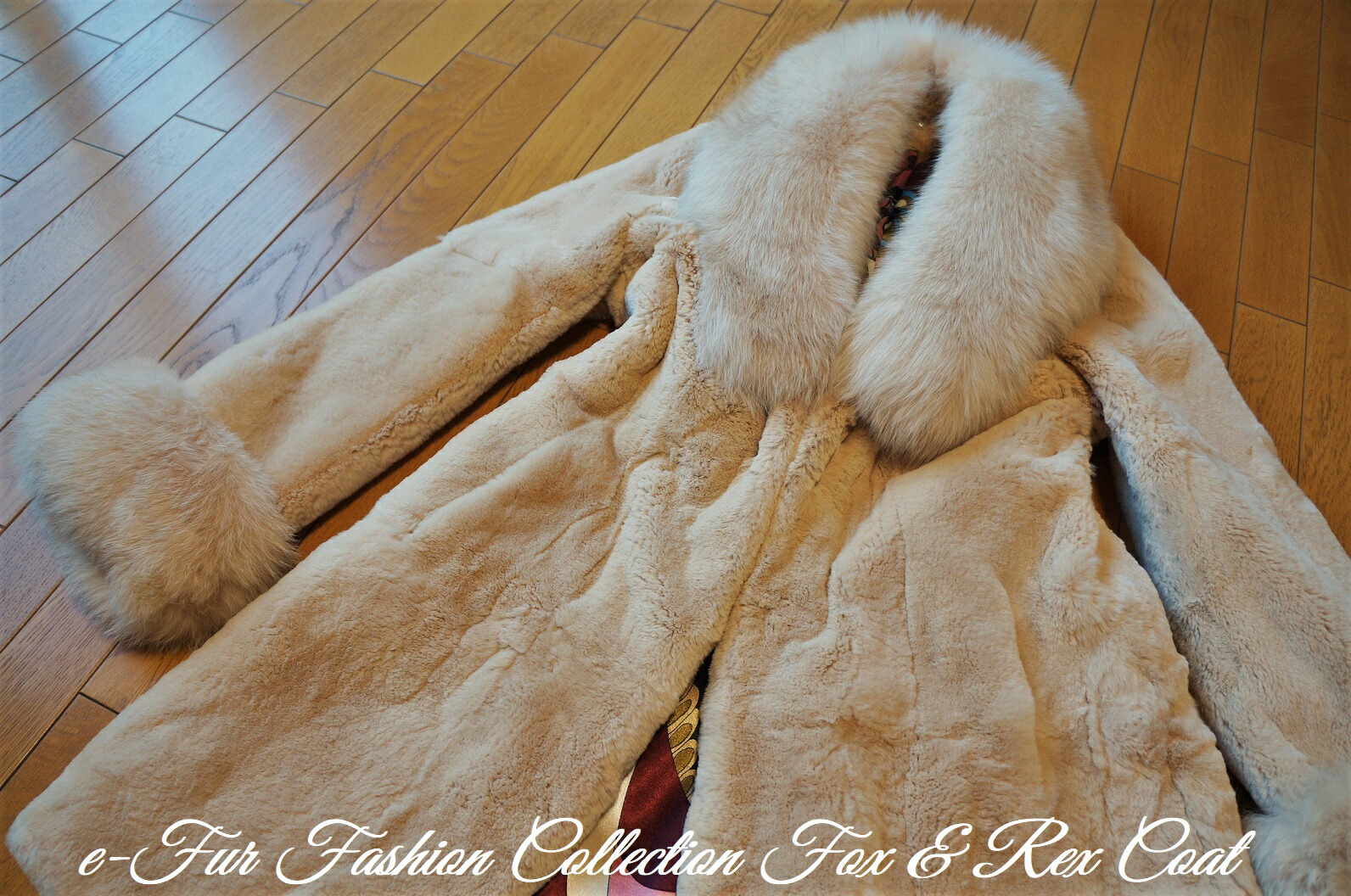 楽天市場】肉厚ベージュフォックスファー＆レッキス毛皮コート リアル