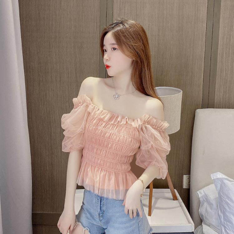 楽天市場】オフショルダー レディース ブラウス チュールブラウス 総