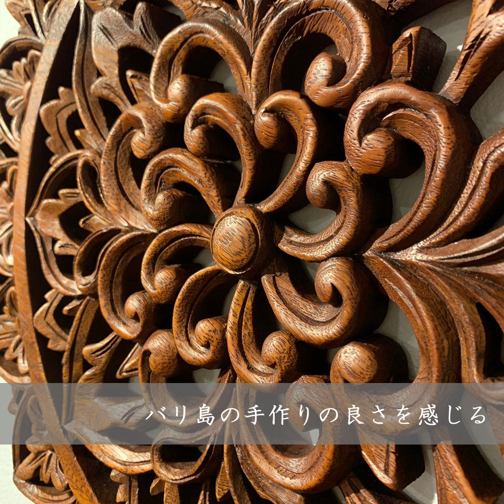 楽天市場】木彫りレリーフ φ40cm 木彫り レリーフ アートパネル 木彫り
