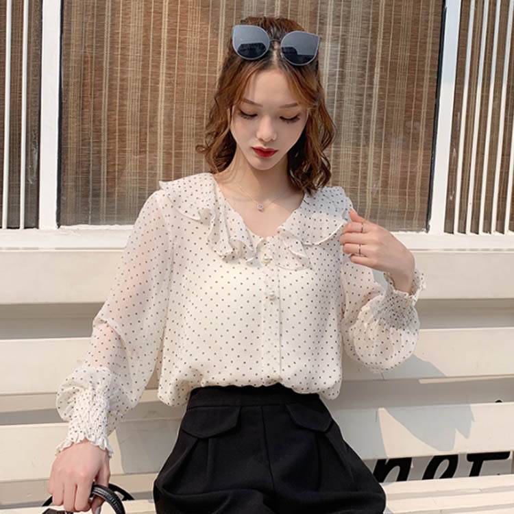 楽天市場】送料無料 ブラウス レディース シフォンブラウス 長袖