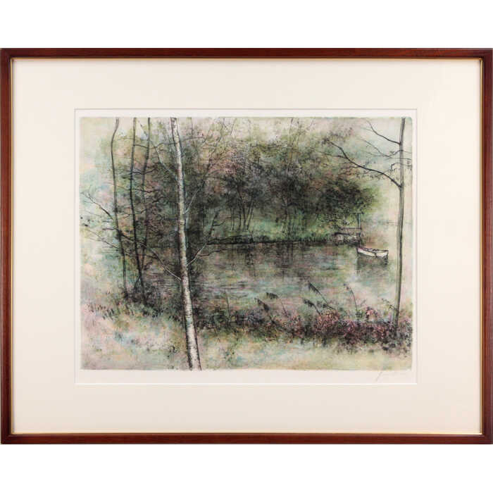 楽天市場】絵画 ベルナール・ガントナー リトグラフ 版画 『森の池