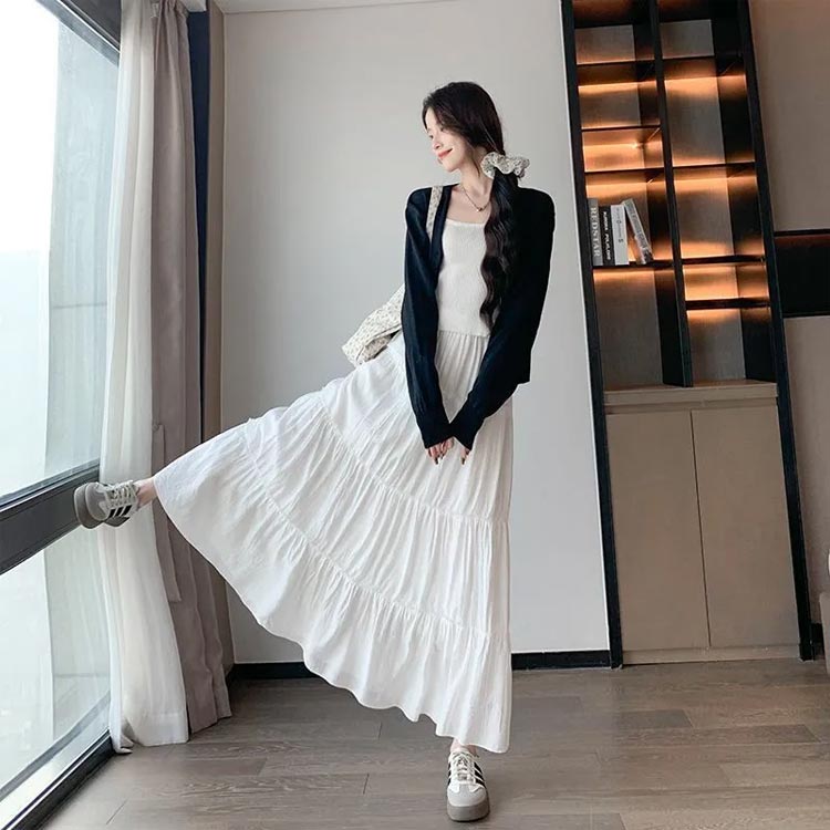 楽天市場】 スカート ロング きれいめ プリーツティアードスカート