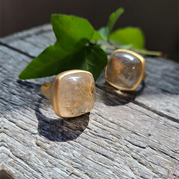 楽天市場】sign ゴールデンルチル ルチルクォーツ 大粒 天然石 リング