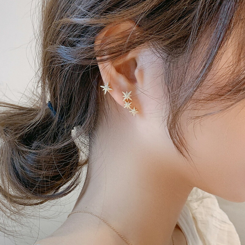 楽天市場】ピアス アスタリスクスター ピアス イヤークリップ