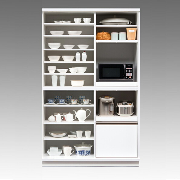 楽天市場】【設置無料】食器棚 完成品 約幅120cm ホワイト 白 引き戸