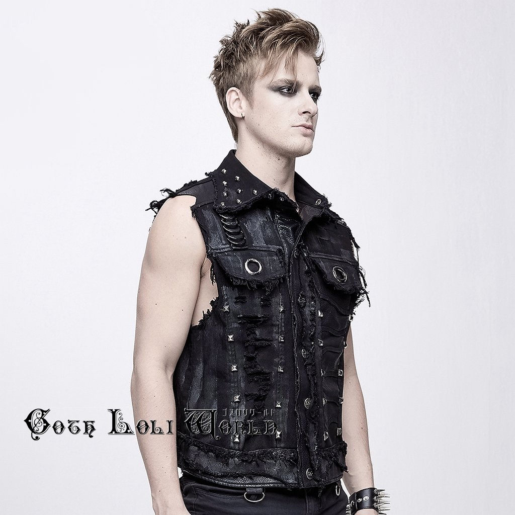 楽天市場】当日発送 即納 WT043 ロック ファッション スタッズダメージ