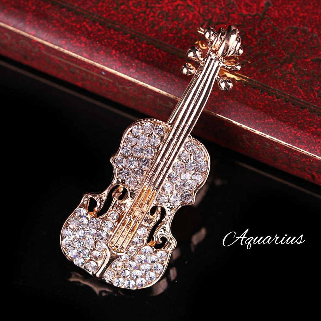 楽天市場】オーストリア スワロフスキー 使用 バイオリン ブローチ2