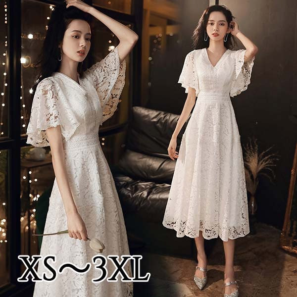 楽天市場】ドレス レディース パーティードレス ミモレ丈ドレス