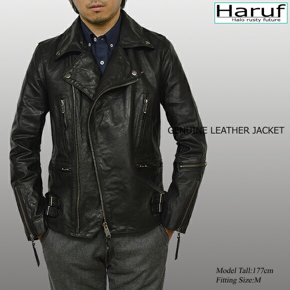 楽天市場】馬革 ライダースジャケット ダブル レザージャケット 革
