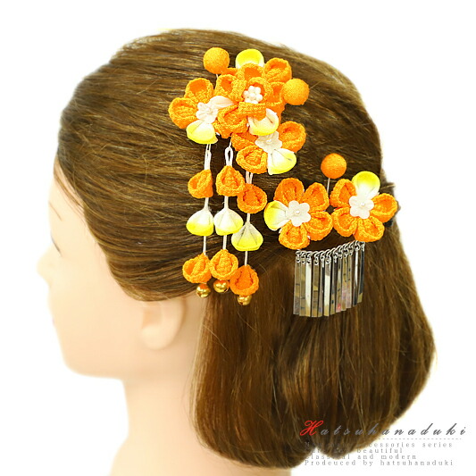 楽天市場】七五三 髪飾り 三歳 七歳 日本髪 つまみ細工 花 2点セット