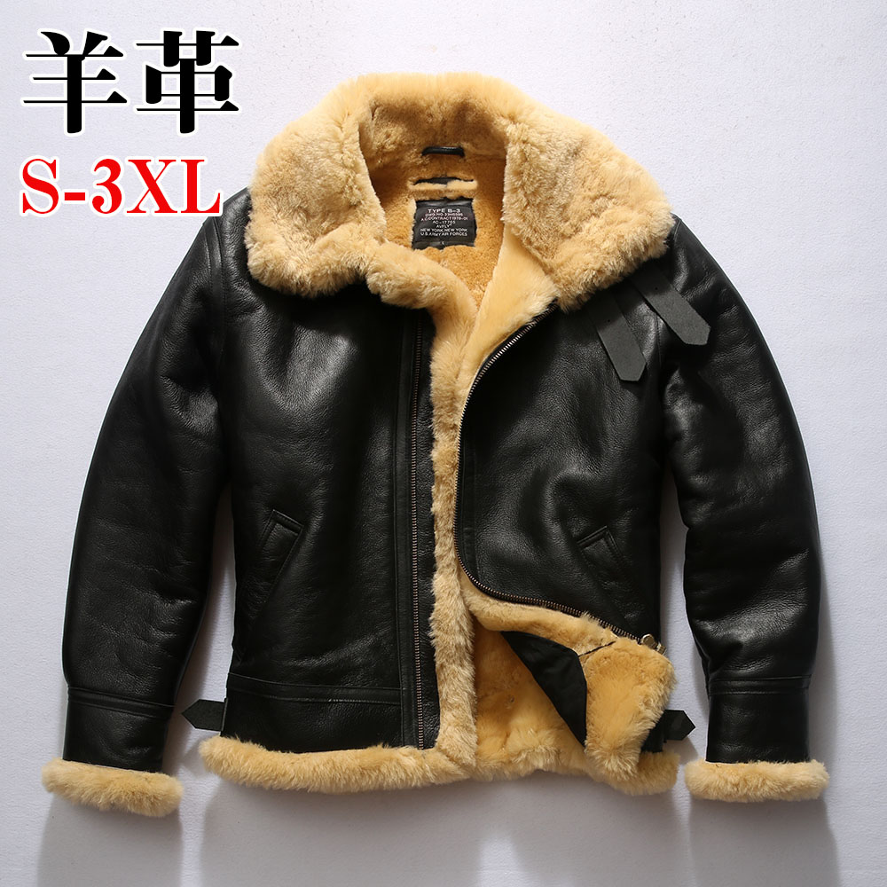 楽天市場】フライトジャケット 毛皮一体 天然革 コート ムートン